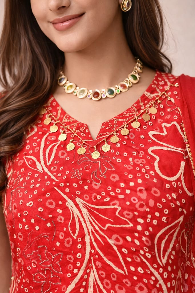Advita Ruby Red Party Wear Dhoti Suit with Dupatta