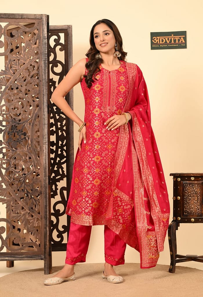 Advita Dolla Silk 3 Piece Party Wear Suit for Women