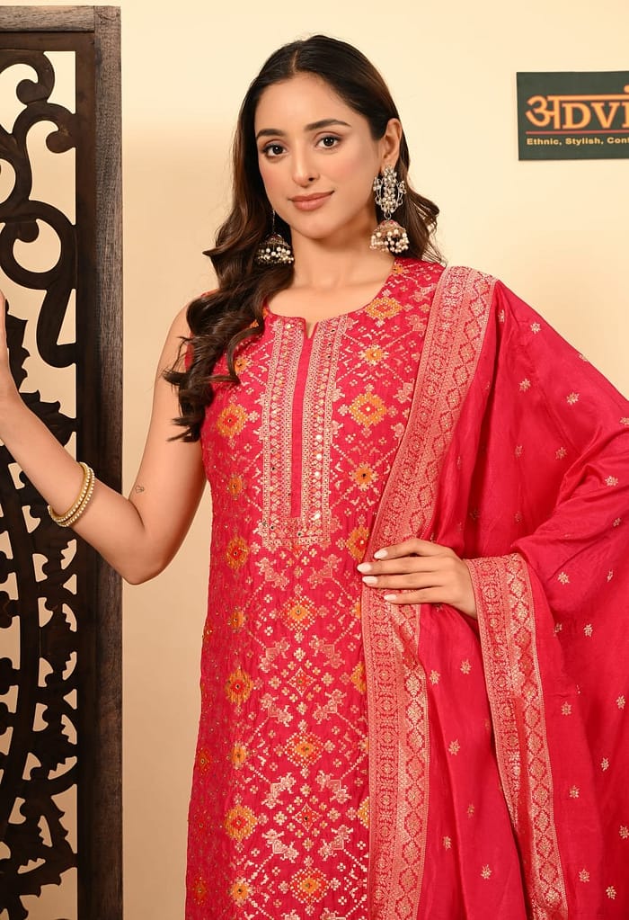 Advita Dolla Silk 3 Piece Party Wear Suit for Women