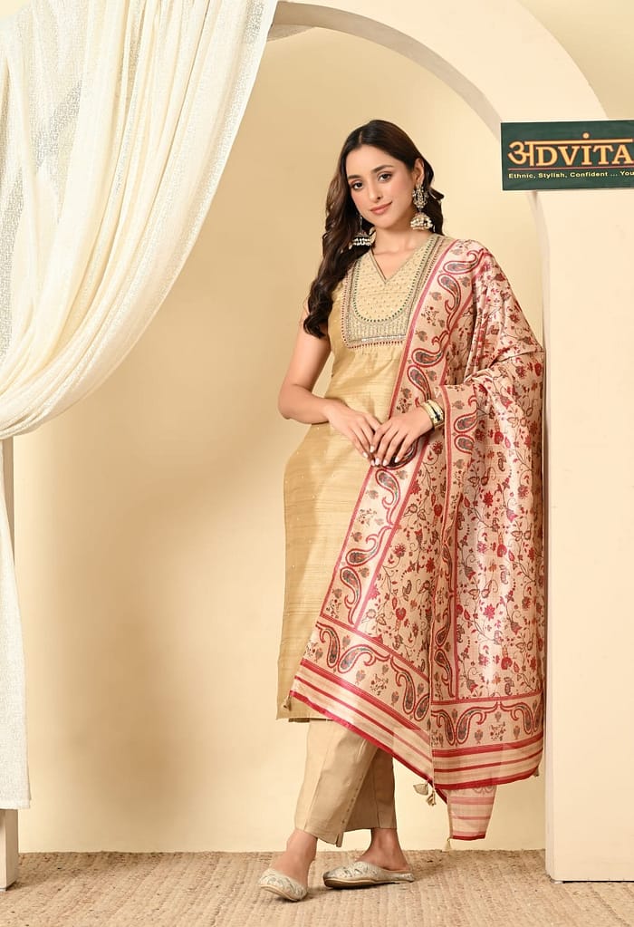 Advita Party Wear 3-Piece Suit for Women Kurti Pant Dupatta Set
